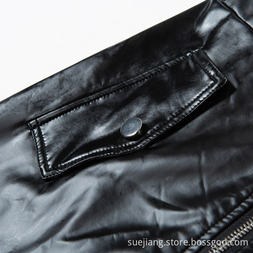Sexy PU Bodycon Zipper Backless Faux Leather Dress